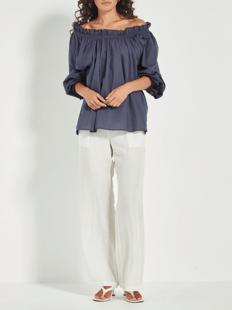 VERGE Sierra Wide Leg Pant in White Verge Stockist Online Australia Signature of Double Bay Mature Fashion Acrobat Flattering