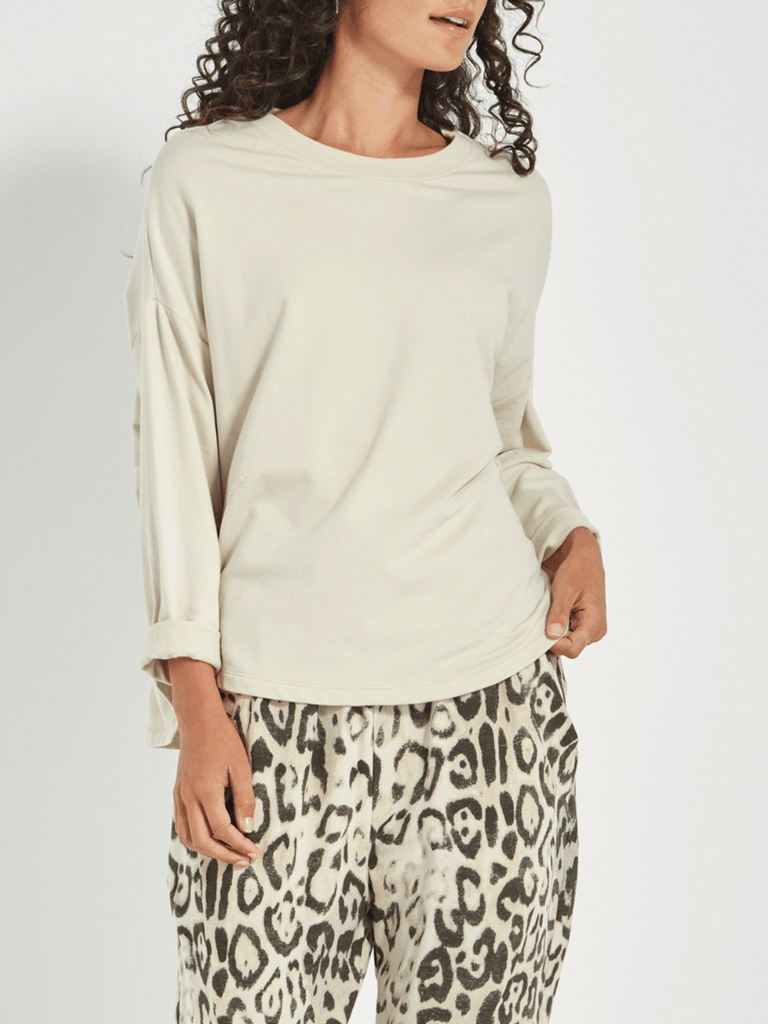 VERGE Downtown Sweater in Cashew 9907 Verge Stockist Online Australia Signature of Double Bay Mature Fashion Acrobat Flattering