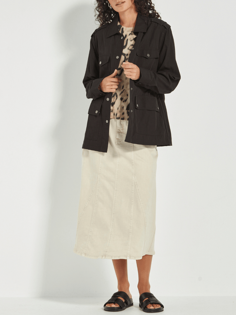 VERGE Outlaw Utility Long Sleeve Jacket in Black Verge Stockist Online Australia Signature of Double Bay Mature Fashion Acrobat Flattering