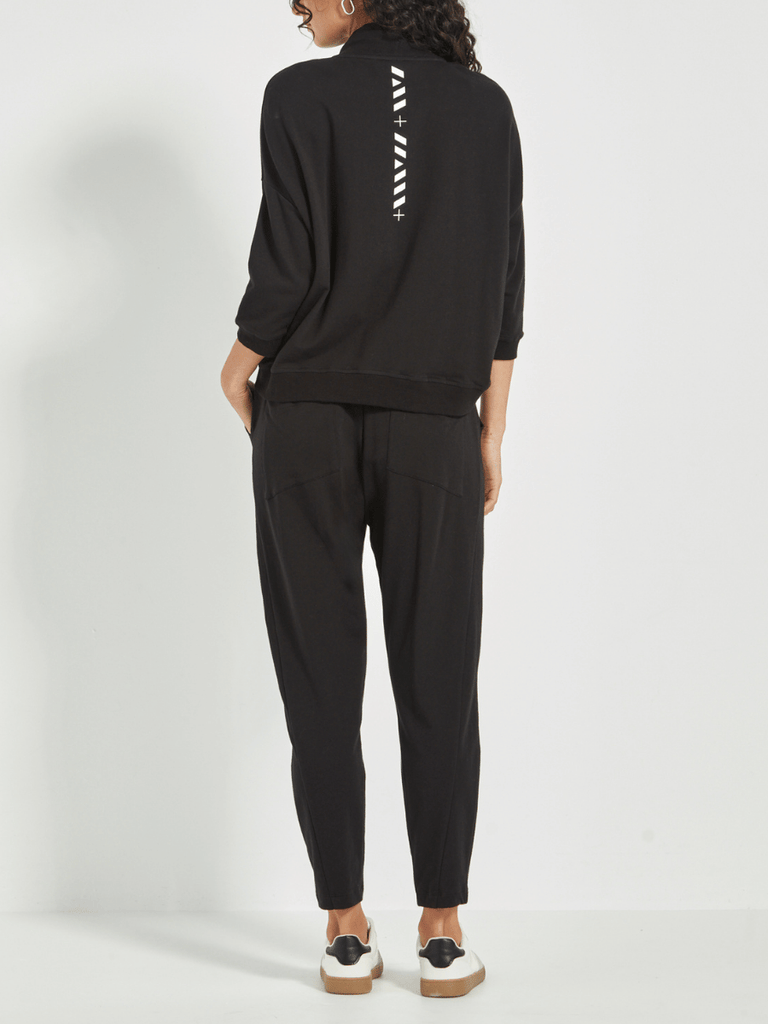VERGE 3/4 Sleeve Relaxed Fit Downtown Jacket in Black Verge Stockist Online Australia Signature of Double Bay Mature Fashion Acrobat Flattering