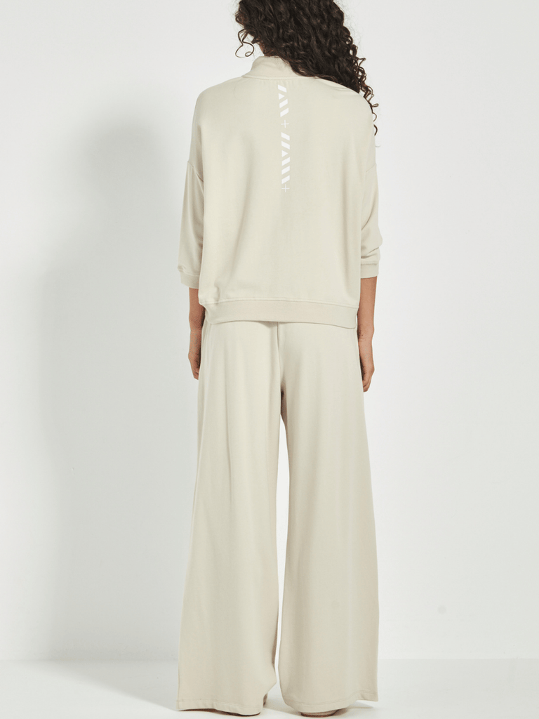 VERGE 3/4 Sleeve Relaxed Fit Downtown Jacket in Cashew Beige Verge Stockist Online Australia Signature of Double Bay Mature Fashion Acrobat Flattering