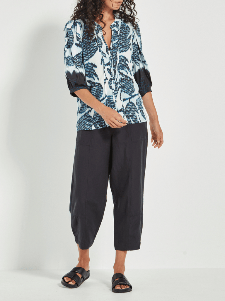 VERGE 3/4 Sleeve Dynasty Print Top Verge Stockist Online Australia Signature of Double Bay Mature Fashion Acrobat Flattering
