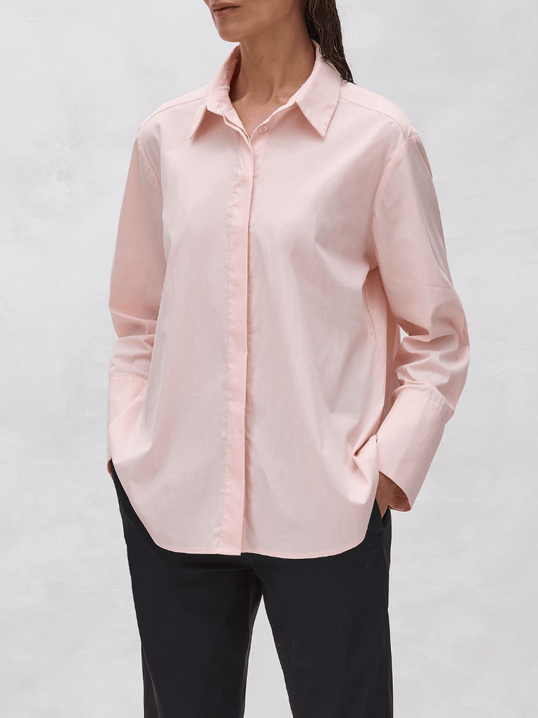 Mela Purdie Smooth Shirt in Sugar Pink 8560 Mela Purdie Stockist Online Australia Signature of Double Bay Tops Dresses Elegant Clothing