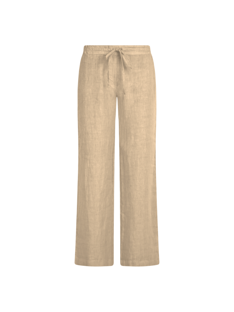 Haris Cotton Solid Wide Leg Linen Pants in Beach Sand. Shop Haris Cotton Australia – Elegant linen clothing and sustainable european women’s fashion at Signature of Double Bay Sydney online and instore. shop natural linen dresses, white linen clothing and summer linen outfits in Sydney