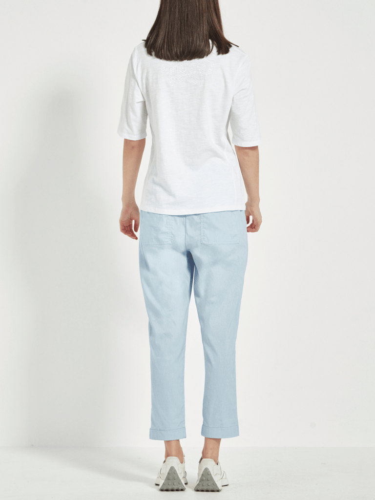 VERGE Acrobat Essex Ankle-Length Pant in Chambray Light Blue 5621 Verge Stockist Online Australia Signature of Double Bay Mature Fashion Acrobat Flattering