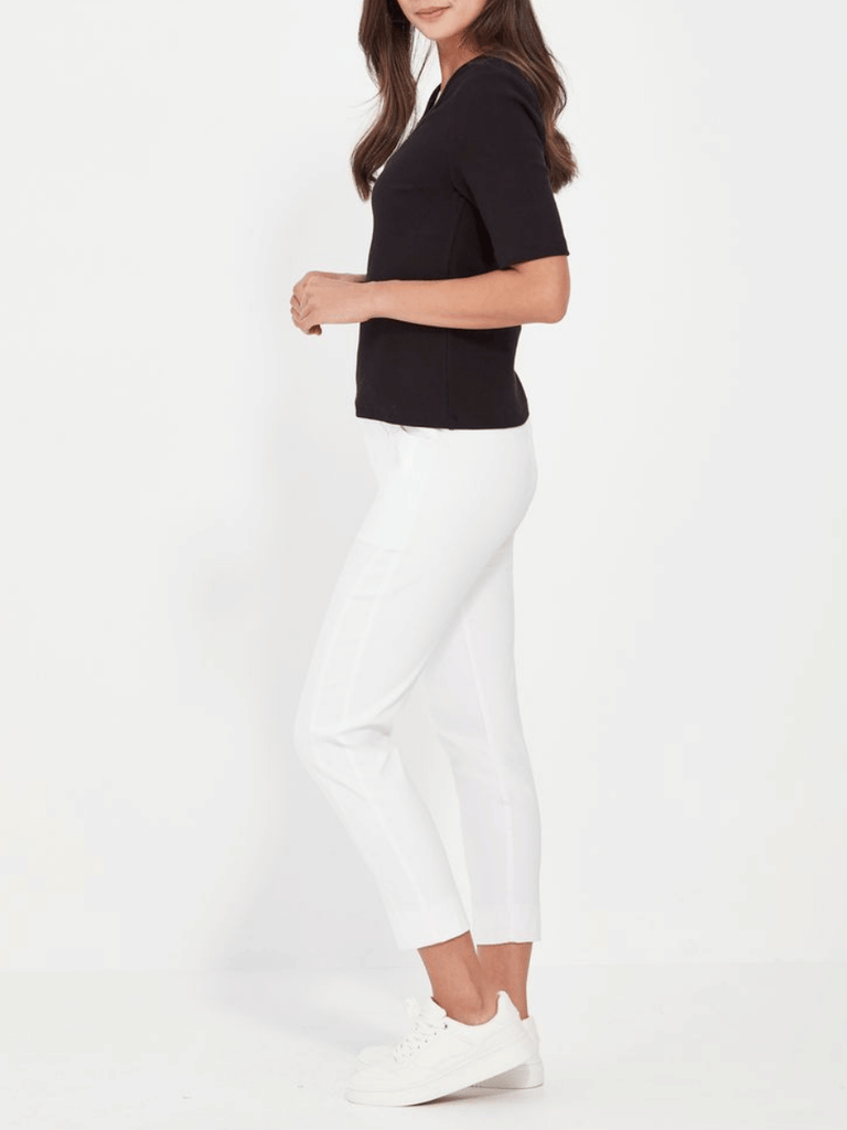 VERGE Colt Pant in White 8611 Verge Stockist Online Australia Signature of Double Bay Mature Fashion Acrobat Flattering