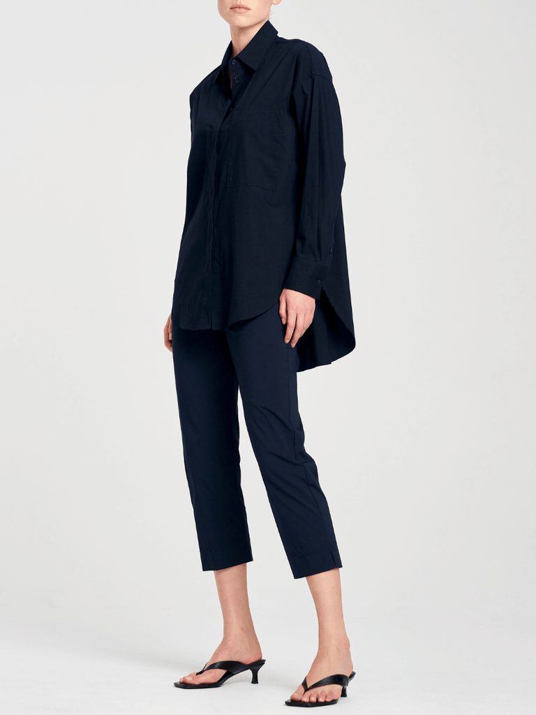 Mela Purdie Cropped Pant in French Navy 1348 Mela Purdie Stockist Online Australia Signature of Double Bay Tops Dresses Elegant Clothing