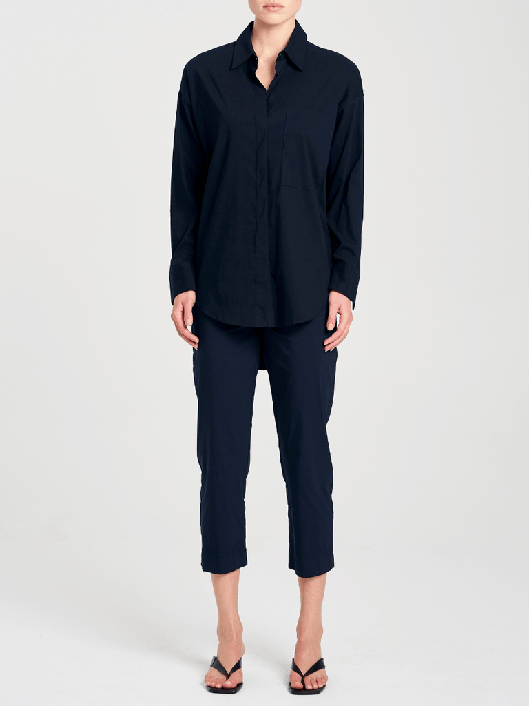 Mela Purdie Cropped Pant in French Navy 1348 Mela Purdie Stockist Online Australia Signature of Double Bay Tops Dresses Elegant Clothing