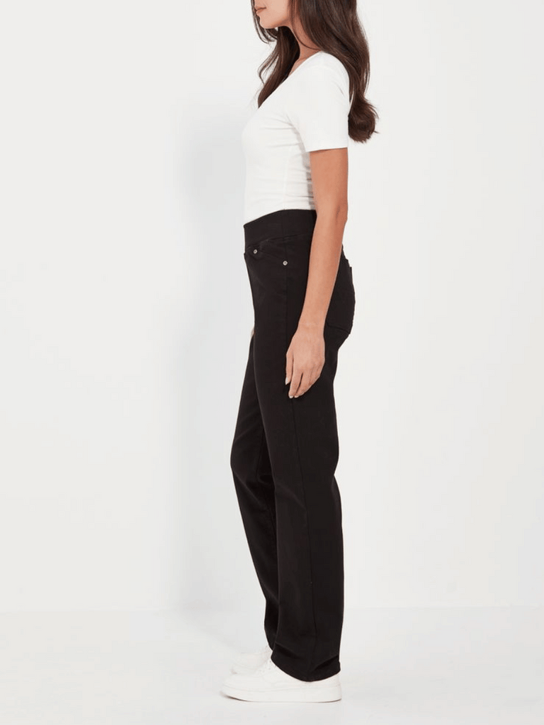 VERGE Straight Leg Stretch Pull On Eva Jean in Black 9206 Verge Stockist Online Australia Signature of Double Bay Mature Fashion Acrobat Flattering