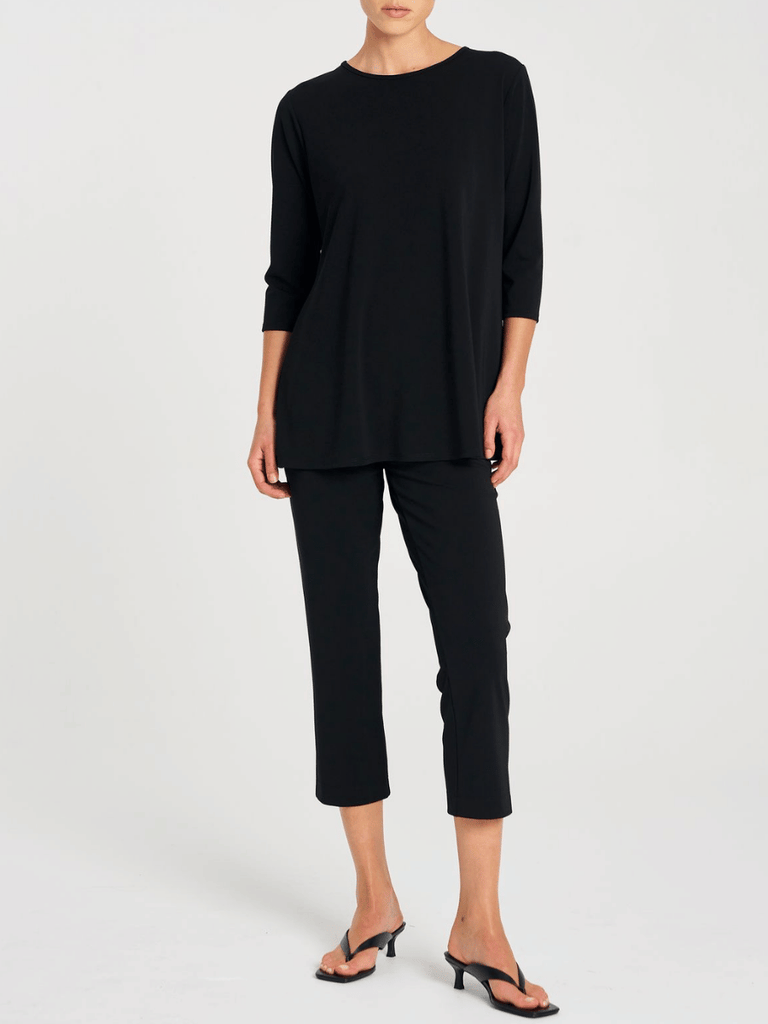Mela Purdie Powder Knit Ankle Pant in Black 1839 Mela Purdie Stockist Online Australia Signature of Double Bay Tops Dresses Elegant Clothing
