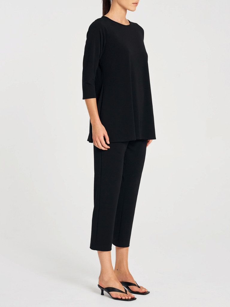 Mela Purdie Powder Knit Ankle Pant in Black 1839 Mela Purdie Stockist Online Australia Signature of Double Bay Tops Dresses Elegant Clothing