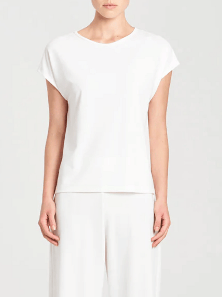 Mela Purdie Cap Sleeve Relaxed Fit Cap Shell Top in Cream 8365 Mela Purdie Stockist Online Australia Signature of Double Bay Tops Dresses Elegant Clothing