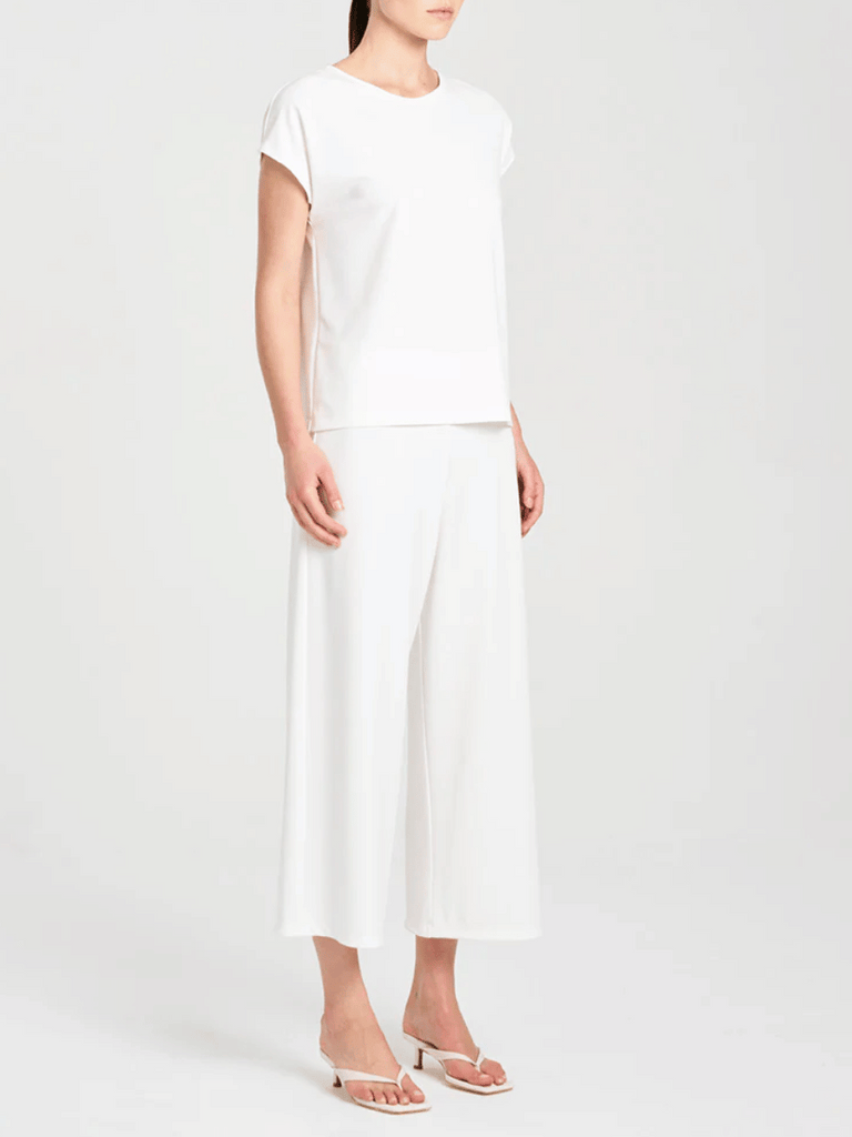 Mela Purdie Cap Sleeve Relaxed Fit Cap Shell Top in Cream 8365 Mela Purdie Stockist Online Australia Signature of Double Bay Tops Dresses Elegant Clothing