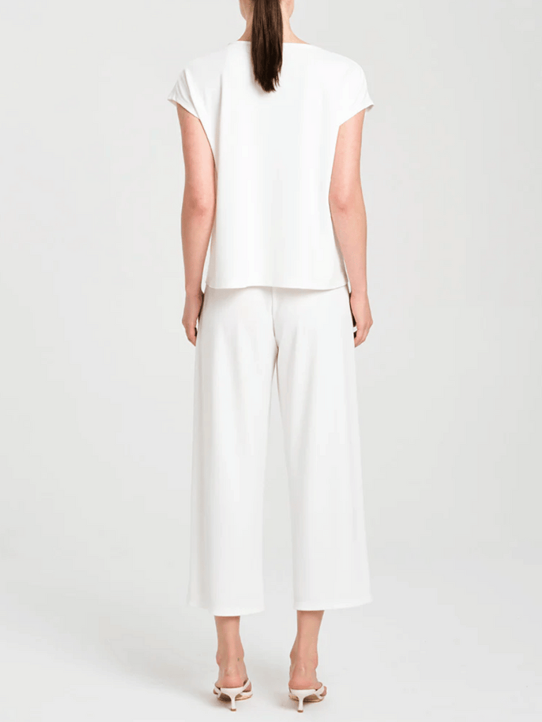 Mela Purdie Cap Sleeve Relaxed Fit Cap Shell Top in Cream 8365 Mela Purdie Stockist Online Australia Signature of Double Bay Tops Dresses Elegant Clothing