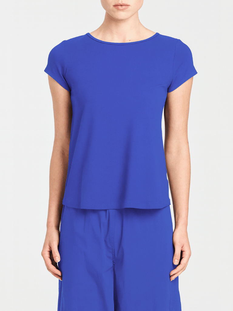 Mela Purdie Cap Sleeve Cafe T in Cobalt Blue 2135 Mela Purdie Stockist Online Australia Signature of Double Bay Tops Dresses Elegant Clothing