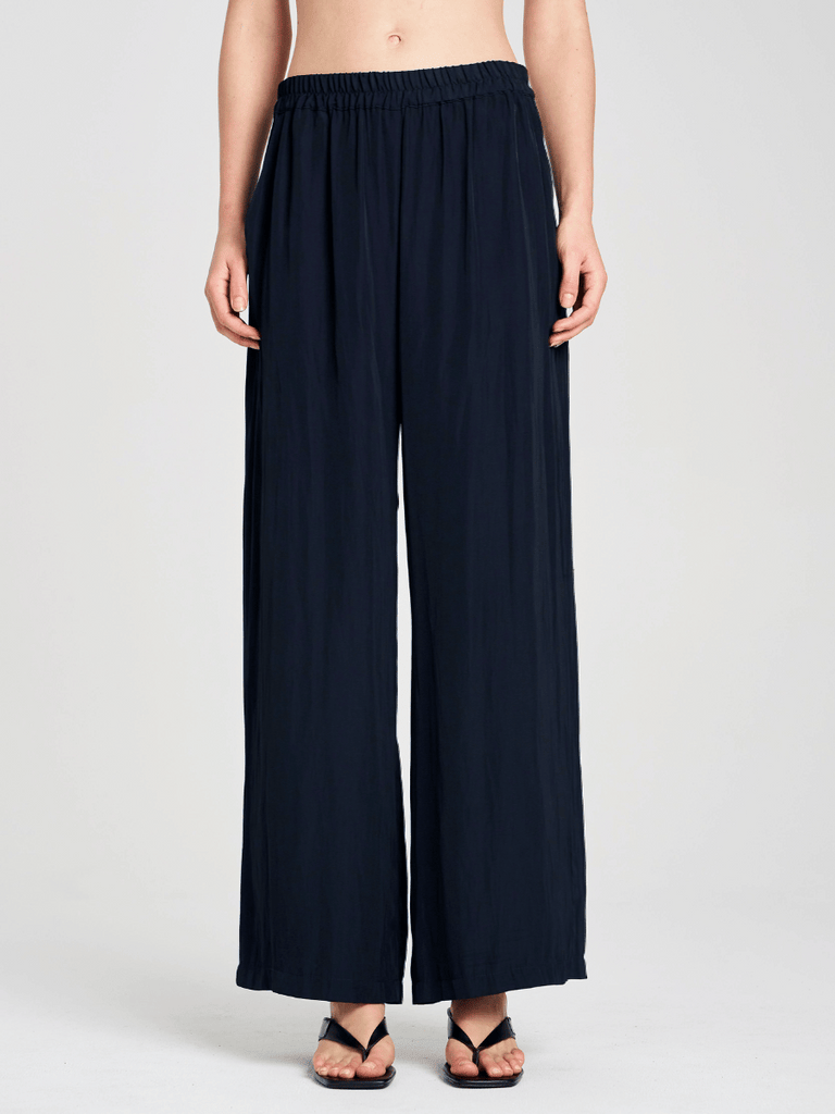 Mela Purdie Maxi Pace Pant in Navy 1940 Mela Purdie Stockist Online Australia Signature of Double Bay Tops Dresses Elegant Clothing