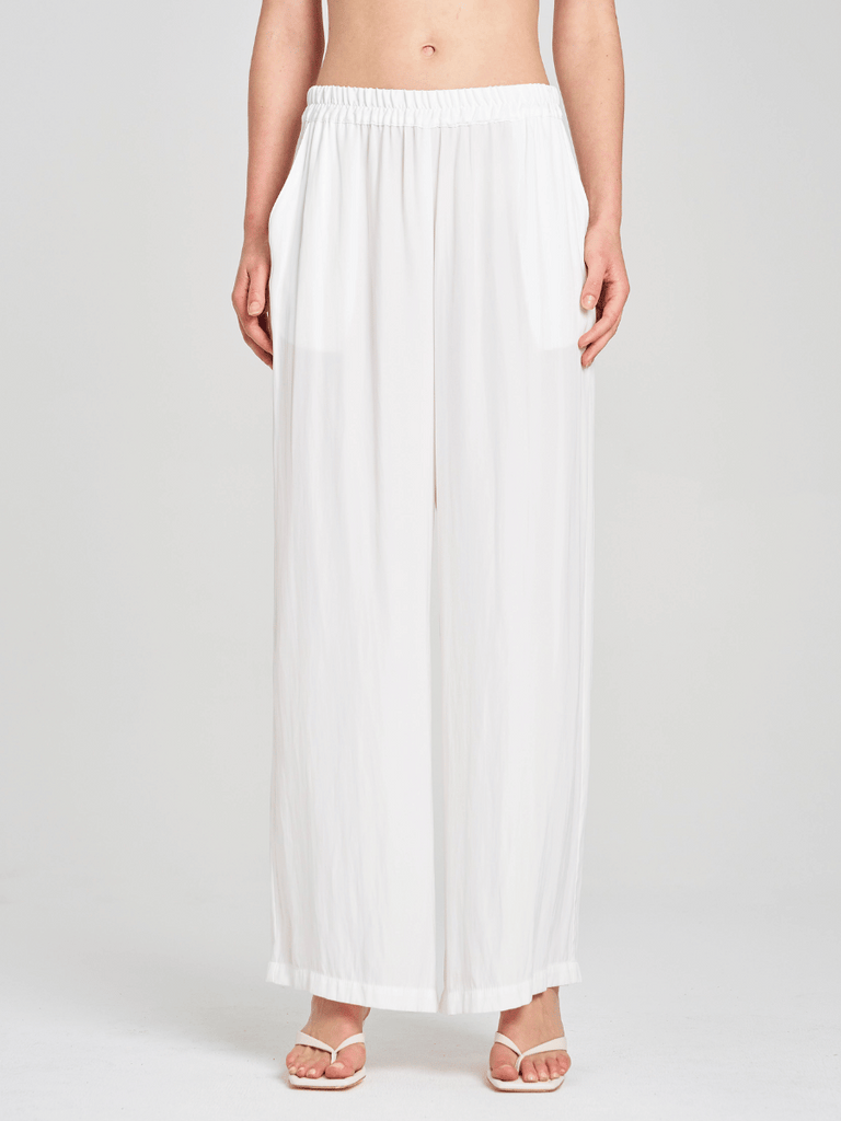 Mela Purdie Maxi Pace Pant in White 1940 Mela Purdie Stockist Online Australia Signature of Double Bay Tops Dresses Elegant Clothing