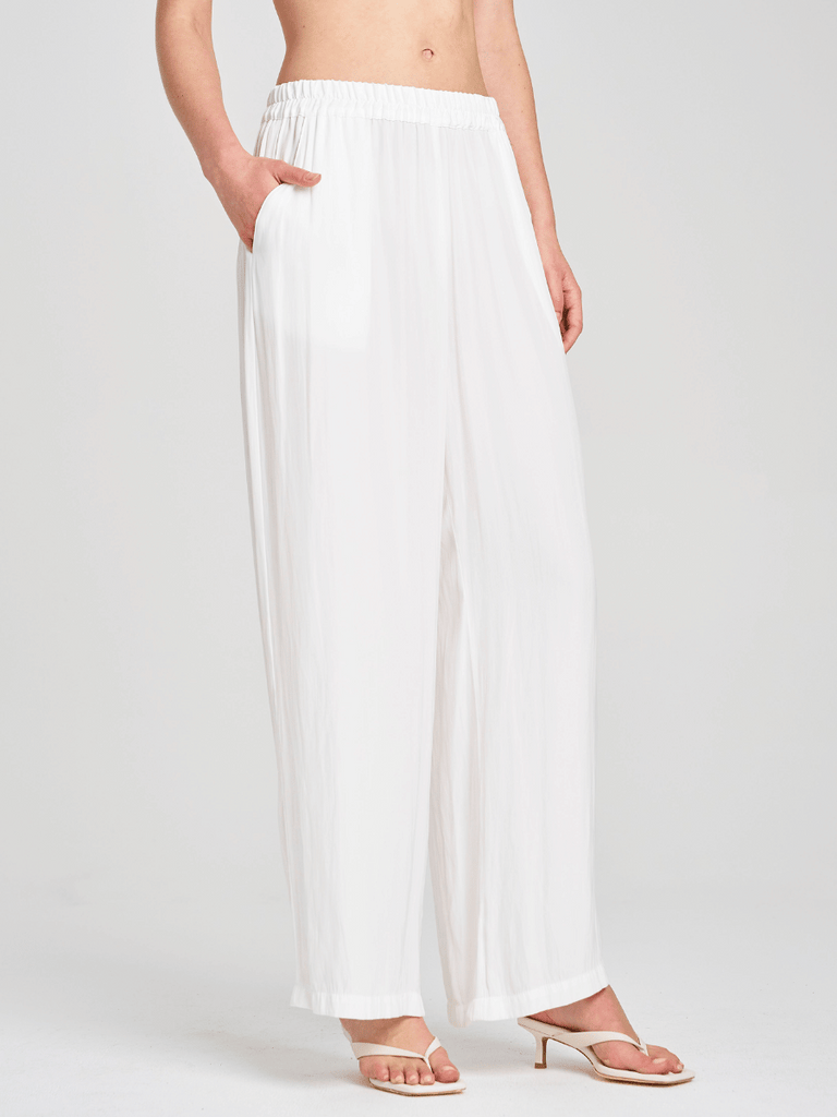 Mela Purdie Maxi Pace Pant in White 1940 Mela Purdie Stockist Online Australia Signature of Double Bay Tops Dresses Elegant Clothing
