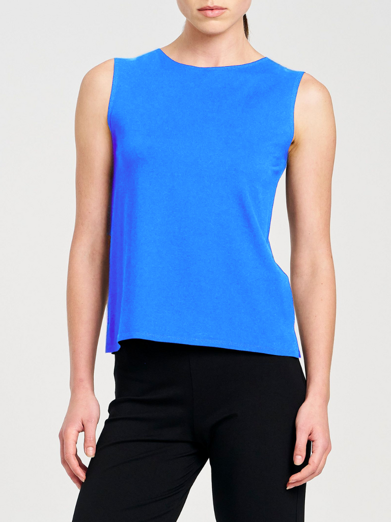 Mela Purdie Sleeveless Singlet Top Palazzo Shell in Miami Blue 284 Mela Purdie Stockist Online Australia Signature of Double Bay Tops Dresses Elegant Clothing