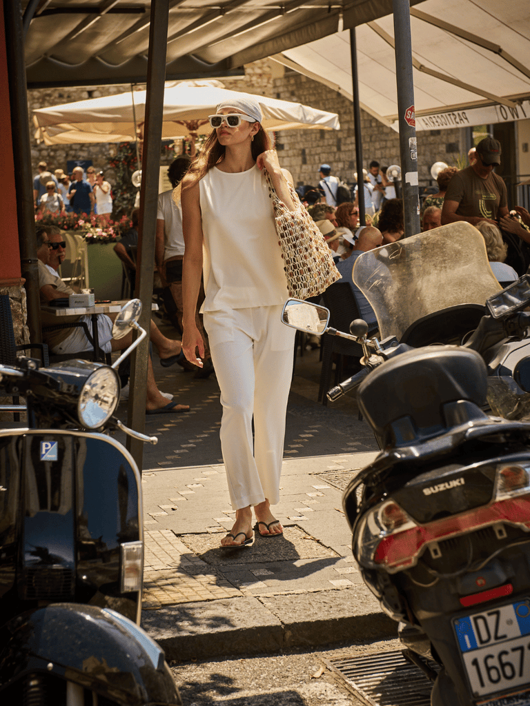 Mela Purdie Sleeveless Singlet Top Palazzo Shell in White 284 Mela Purdie Stockist Online Australia Signature of Double Bay Tops Dresses Elegant Clothing