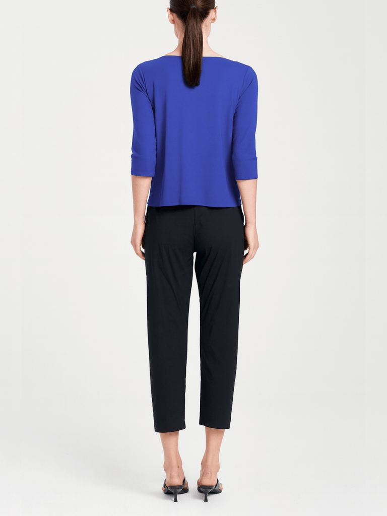 Mela Purdie 3/4 Sleeve Relaxed Boat Neck Top in Cobalt Blue Mela Purdie Stockist Online Australia Signature of Double Bay Tops Dresses Elegant Clothing