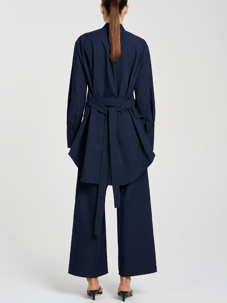 Mela Purdie Safari Jacket in Indigo 8781 Mela Purdie Stockist Online Australia Signature of Double Bay Tops Dresses Elegant Clothing