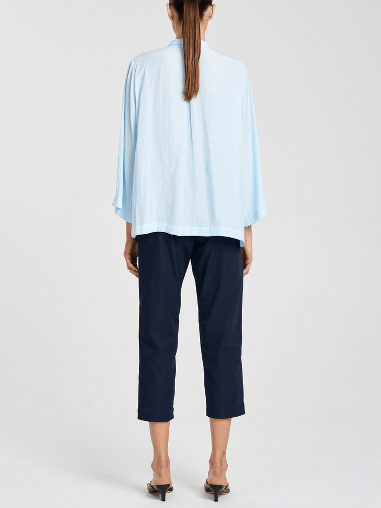 Mela Purdie Tapered Flat Pant in Indigo 1831 Mela Purdie Stockist Online Australia Signature of Double Bay Tops Dresses Elegant Clothing