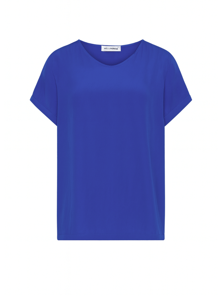 Mela Purdie Relaxed Fit Scoop Neck Transit T-Shirt in Cobalt Blue Mela Purdie Stockist Online Australia Signature of Double Bay Tops Dresses Elegant Clothing