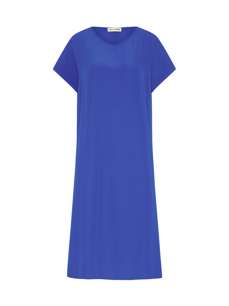 Mela Purdie Short Sleeve Relaxed Fit Transit T Dress in Cobalt Blue Mela Purdie Stockist Online Australia Signature of Double Bay Tops Dresses Elegant Clothing
