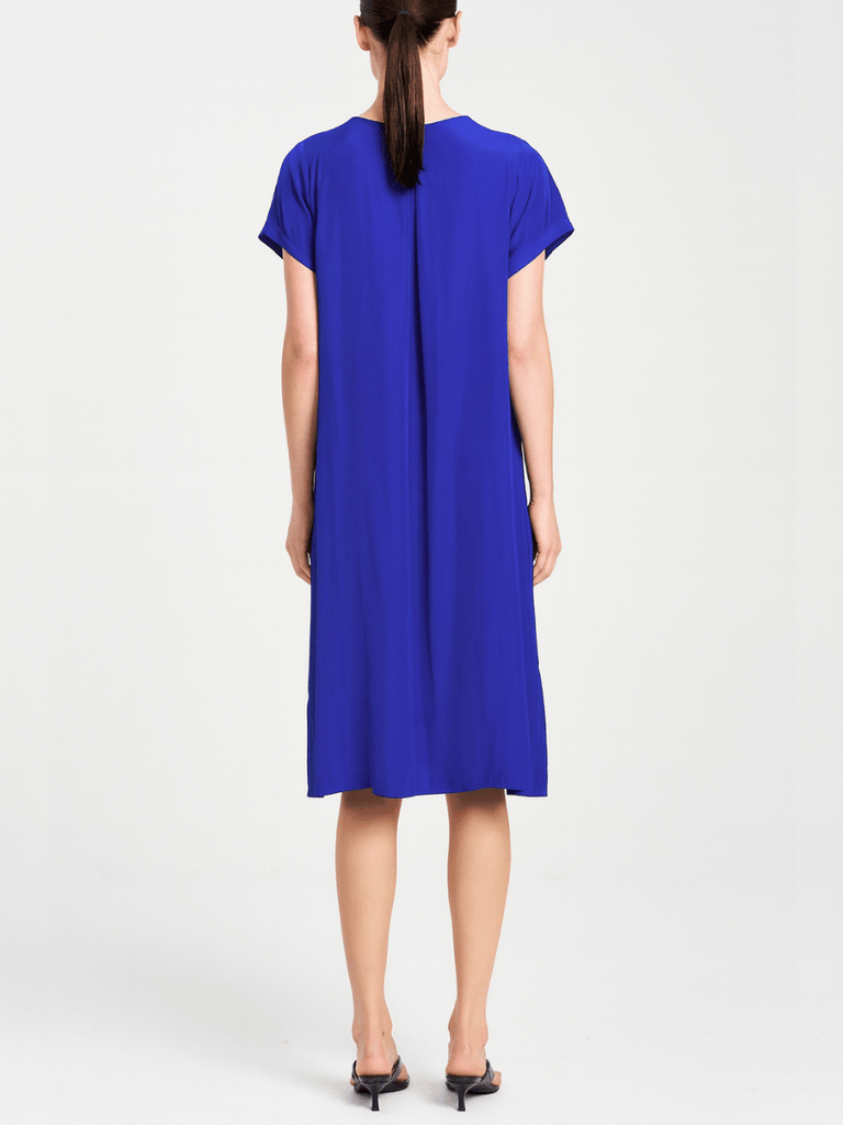 Mela Purdie Short Sleeve Relaxed Fit Transit T Dress in Cobalt Blue Mela Purdie Stockist Online Australia Signature of Double Bay Tops Dresses Elegant Clothing