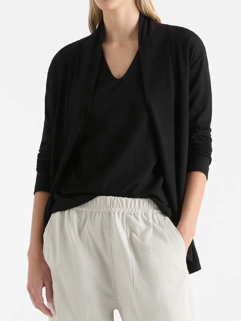Mela Purdie Long Sleeve Pull On Jacket Black 4173 Mela Purdie Stockist Online Australia Signature of Double Bay Tops Dresses Elegant Clothing