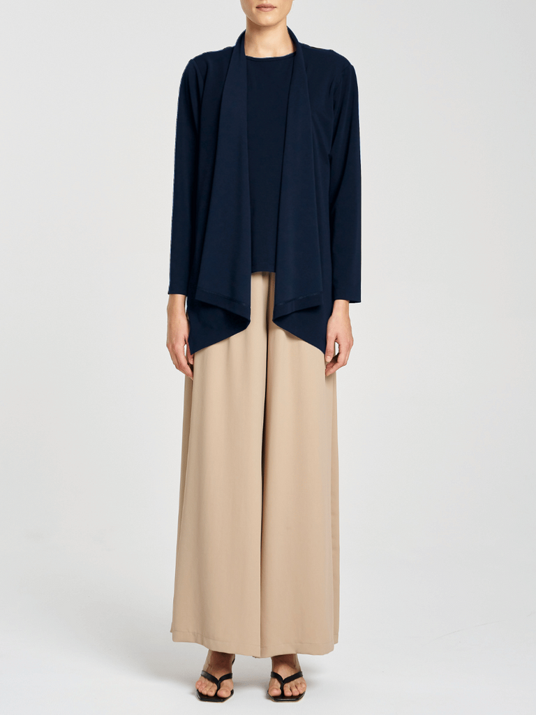 Mela Purdie Powder Knit Club Jacket in True Navy 4219 Mela Purdie Stockist Online Australia Signature of Double Bay Tops Dresses Elegant Clothing