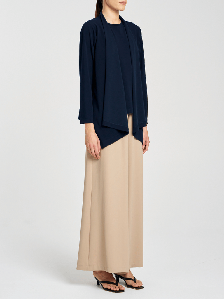 Mela Purdie Powder Knit Club Jacket in True Navy 4219 Mela Purdie Stockist Online Australia Signature of Double Bay Tops Dresses Elegant Clothing