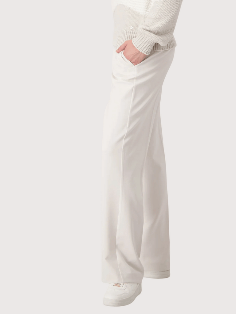 Monari Straight-Leg Elasticated Waistband Trousers in Cream Beige 409205 Discover the Elegant Monari Collection at Signature of Double Bay, Shop Stylish Knitwear, Dresses, and Tops Online from Sydney's Premier Mature Fashion Boutique