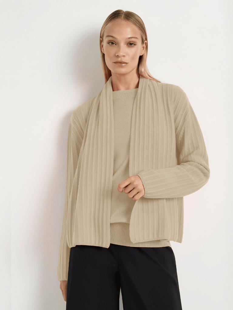 Mela Purdie Pace Crew Neck Sweater in Vanilla Beige Featherlight Marino 9290 Mela Purdie Stockist Online Australia Signature of Double Bay Tops Dresses Elegant Clothing