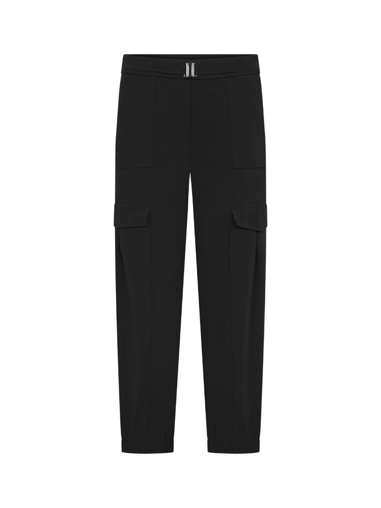 Raffaello Rossi Fiora Mid-Rise 7/8 Length Jogger Pant in Black chic jogging style pants officewear comfortable and elegant travel pant Raffaello Rossi Candy Pant online stockist Australia relaxed comfortable black drawstring pants online Australia Signature of Double Bay Raffaello Rossi Pants online