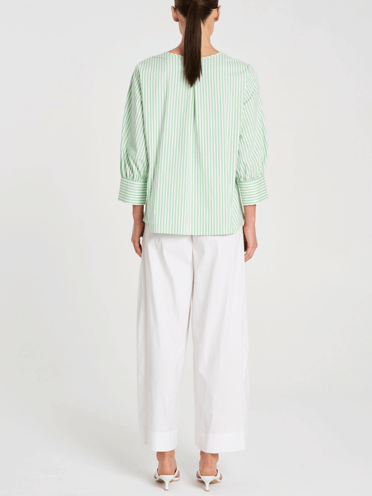 Mela Purdie Ankle Length Wide Leg Wide Cross Pant in White 194 Mela Purdie Stockist Online Australia Signature of Double Bay Tops Dresses Elegant Clothing