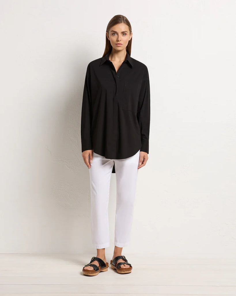 Mela Purdie Stockist Online Australia Relaxed Pocket Shirt Black 8101 Signature of Double Bay Tops Dresses Elegant Clothing