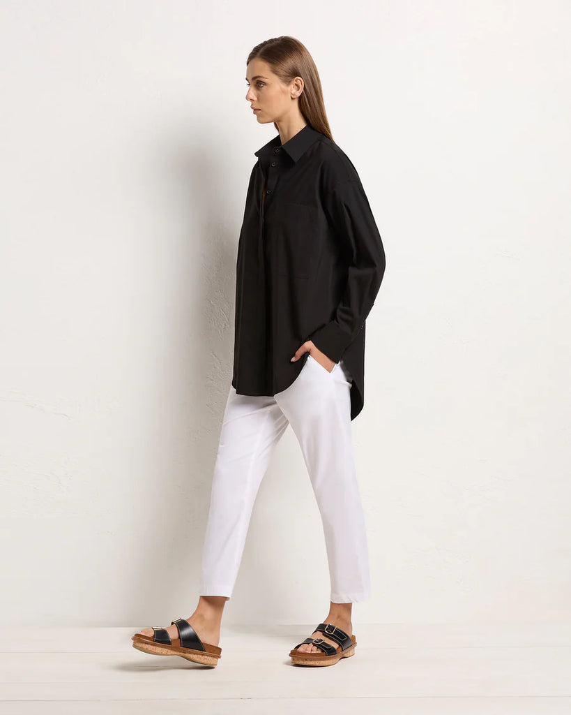 Mela Purdie Stockist Online Australia Relaxed Pocket Shirt Black 8101 Signature of Double Bay Tops Dresses Elegant Clothing