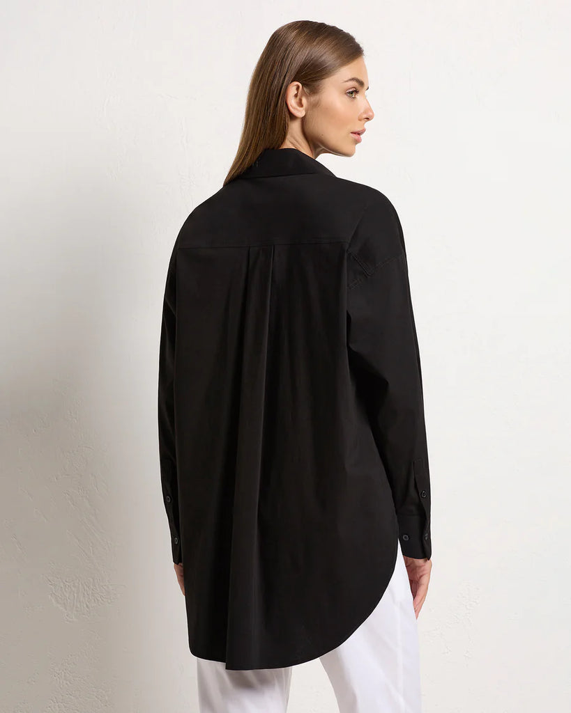 Mela Purdie Stockist Online Australia Relaxed Pocket Shirt Black 8101 Signature of Double Bay Tops Dresses Elegant Clothing