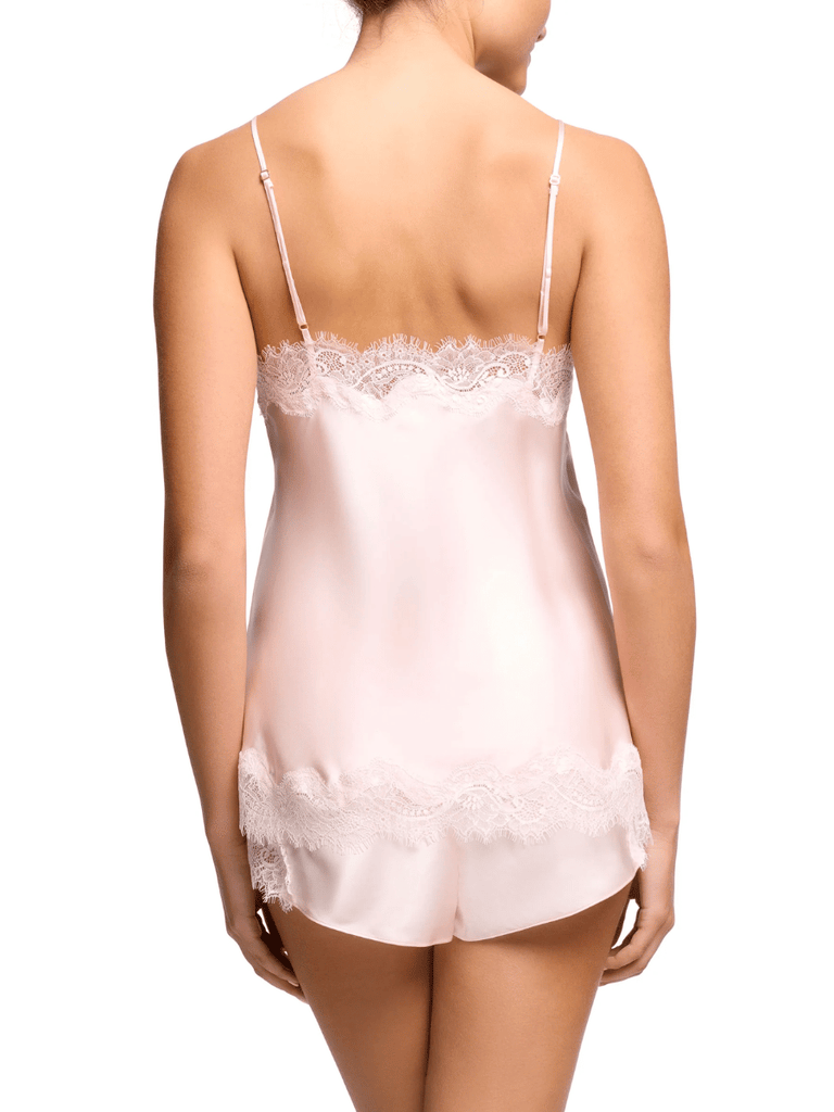 Sainted Sisters Sleeveless Slim-Fit Scarlett Cami in Pink Ice Sainted Sisters Silk Lingerie Australia stockist online in store Sydney Signature of double bay lace camisoles cami