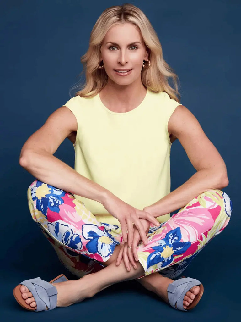 UP! PANTS Cap Sleeve T-Shirt in Lime Green 30335 Up Pants Tummy control stockist online Australia flattering body contouring shaping pants high rise waistband signature of double bay Sydney fashion