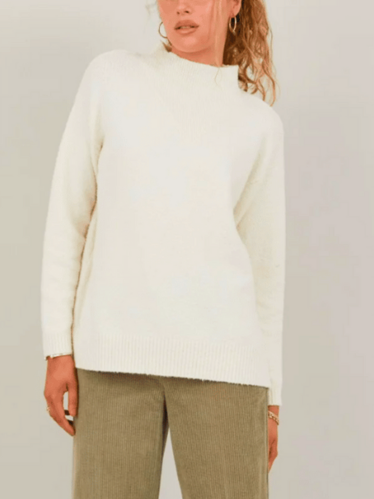 Coster Copenhagen Funnel Neck Knit Cream 2400 Coster Copenhagen Fashion brand official stockist sydney australia sustainable fashion made in denmark office wear womens clothing