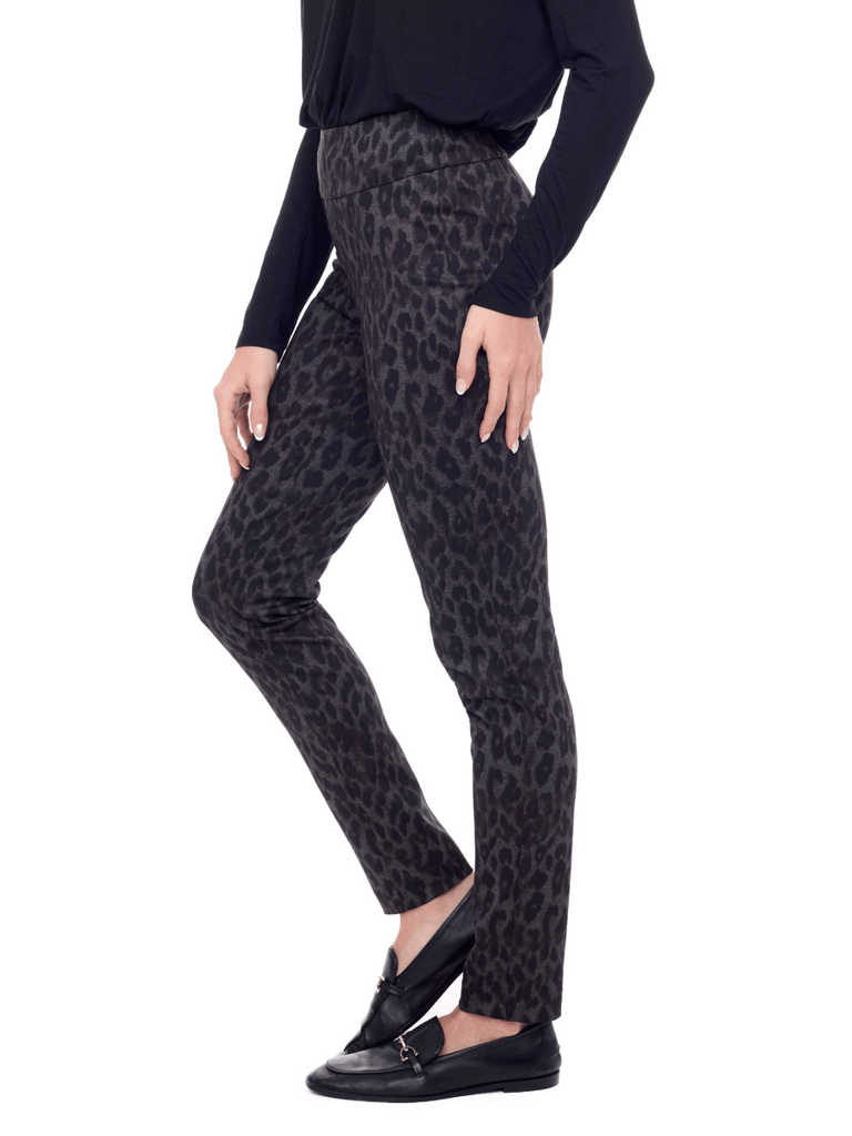 Up Pants 31" Tummy Control Pant in Cheetah Print Ponte 67925 Up Pants Tummy control stockist online Australia flattering body contouring shaping pants high rise waistband signature of double bay Sydney fashion