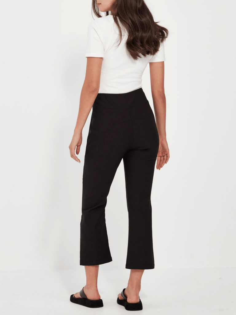 VERGE wide leg Trip Stretch Pant in Black 9401 Verge Stockist Online Australia Signature of Double Bay Mature Fashion Acrobat Flattering