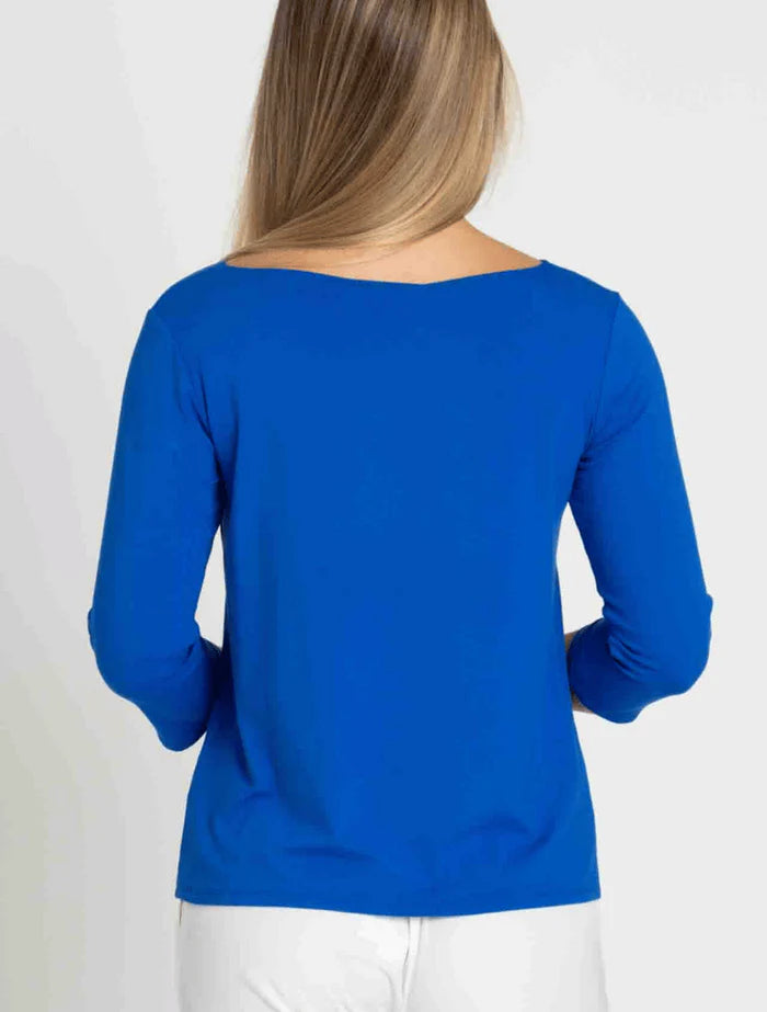 Mela Purdie Relaxed Boat Neck Top - Lapis 2630