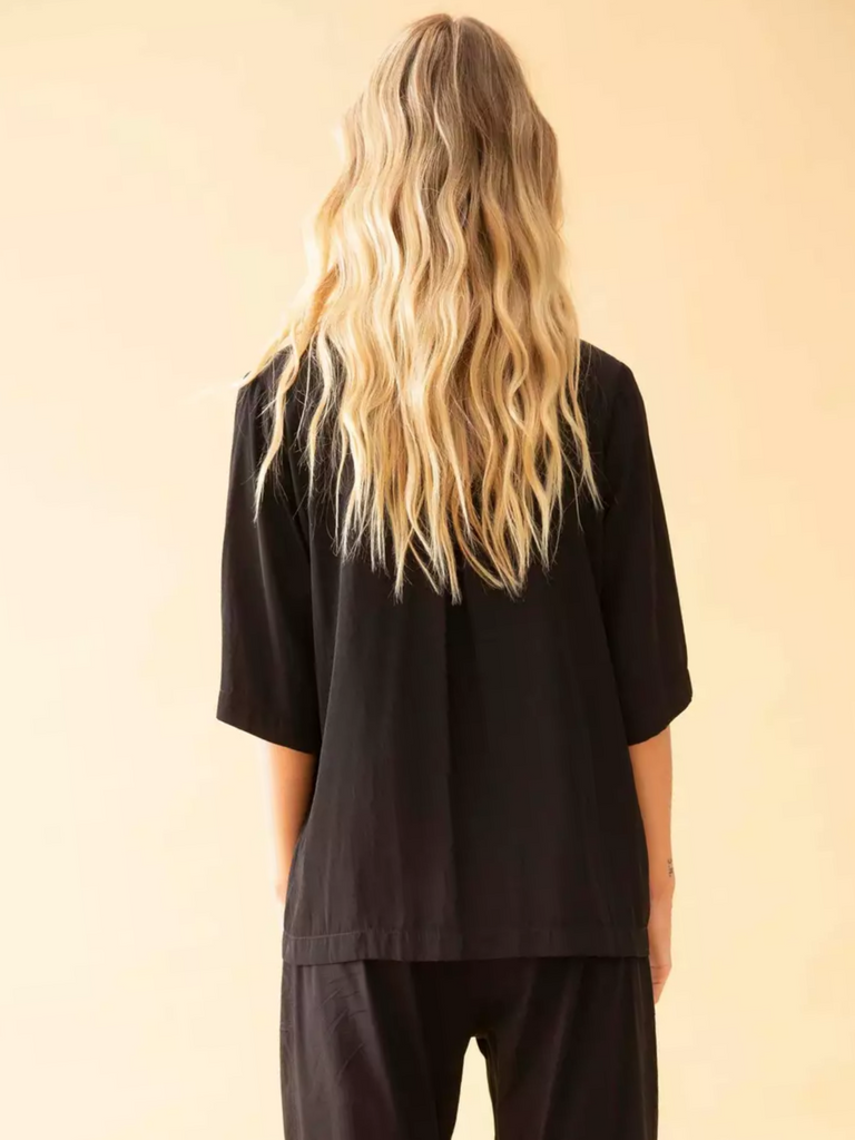 Mela Purdie Stockist Online Australia Chello Shirt in Black 7119 Signature of Double Bay Tops Dresses Elegant Clothing
