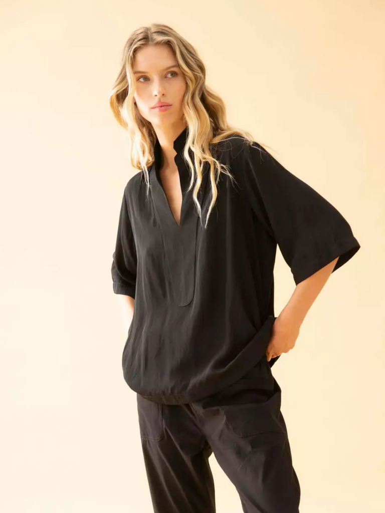 Mela Purdie Stockist Online Australia Chello Shirt in Black 7119 Signature of Double Bay Tops Dresses Elegant Clothing
