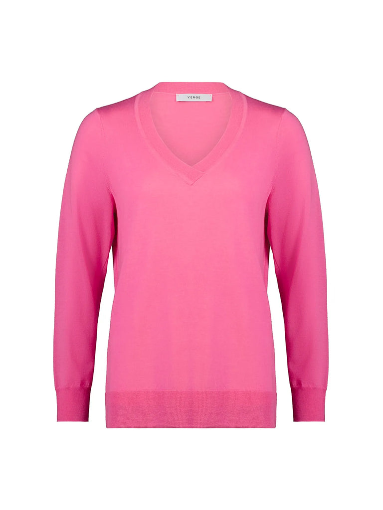 VERGE Merino Network Sweater Pink Panther 7922 Verge Stockist Online Australia Signature of Double Bay Mature Fashion Acrobat Flattering