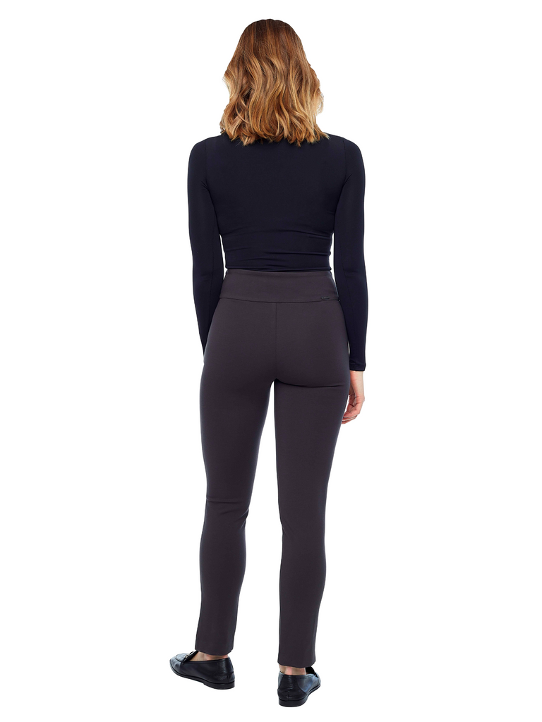 UP! PANTS Slim Leg Ponte Tummy Control Ankle Length Pant in slate grey 67375 Up Pants Tummy control stockist online Australia flattering body contouring shaping pants high rise waistband signature of double bay Sydney fashion